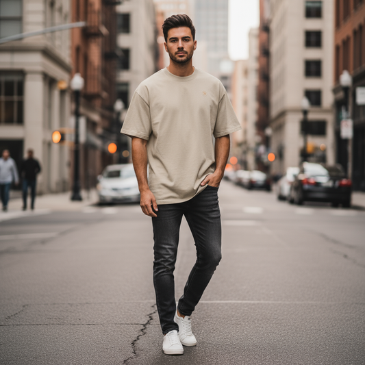 Oversized T-Shirt mit Saiyan Print