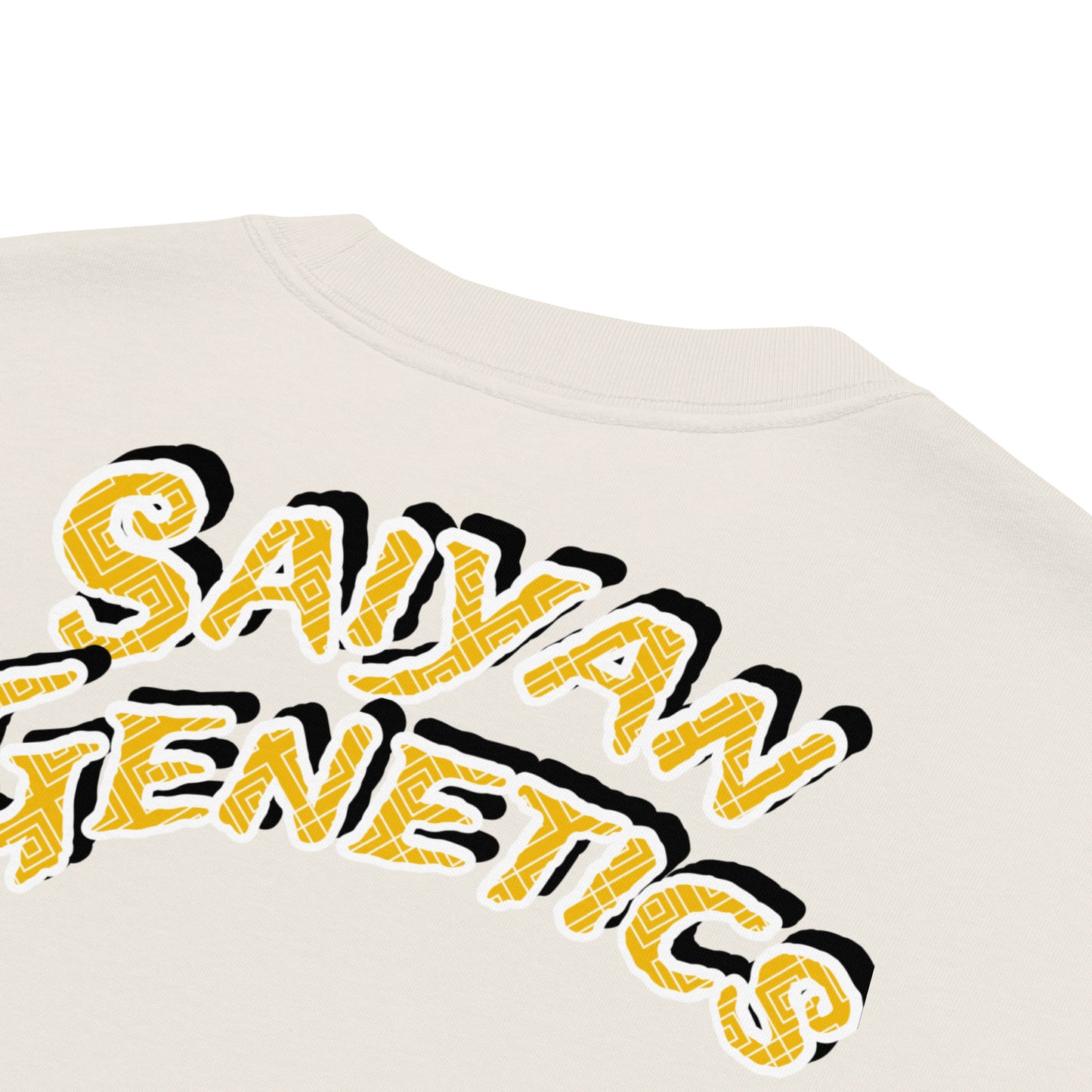 Saiyan Genetics Oversized T-Shirt Faded Bone - Detailansicht Premium Stickerei