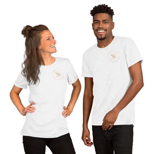 "Saiyan Genetics Signature Unisex T-Shirt - Rückansicht mit Logo Print - Saiyan Genetics"