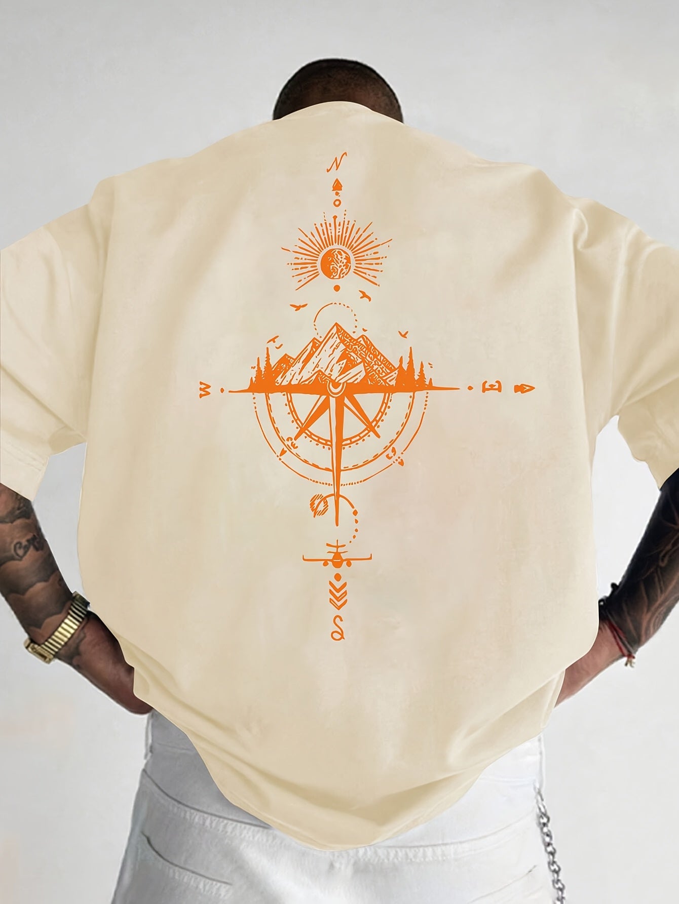 Golden Compass Rose Herren T-Shirt Navy - Mountain Adventure - Saiyan Genetics