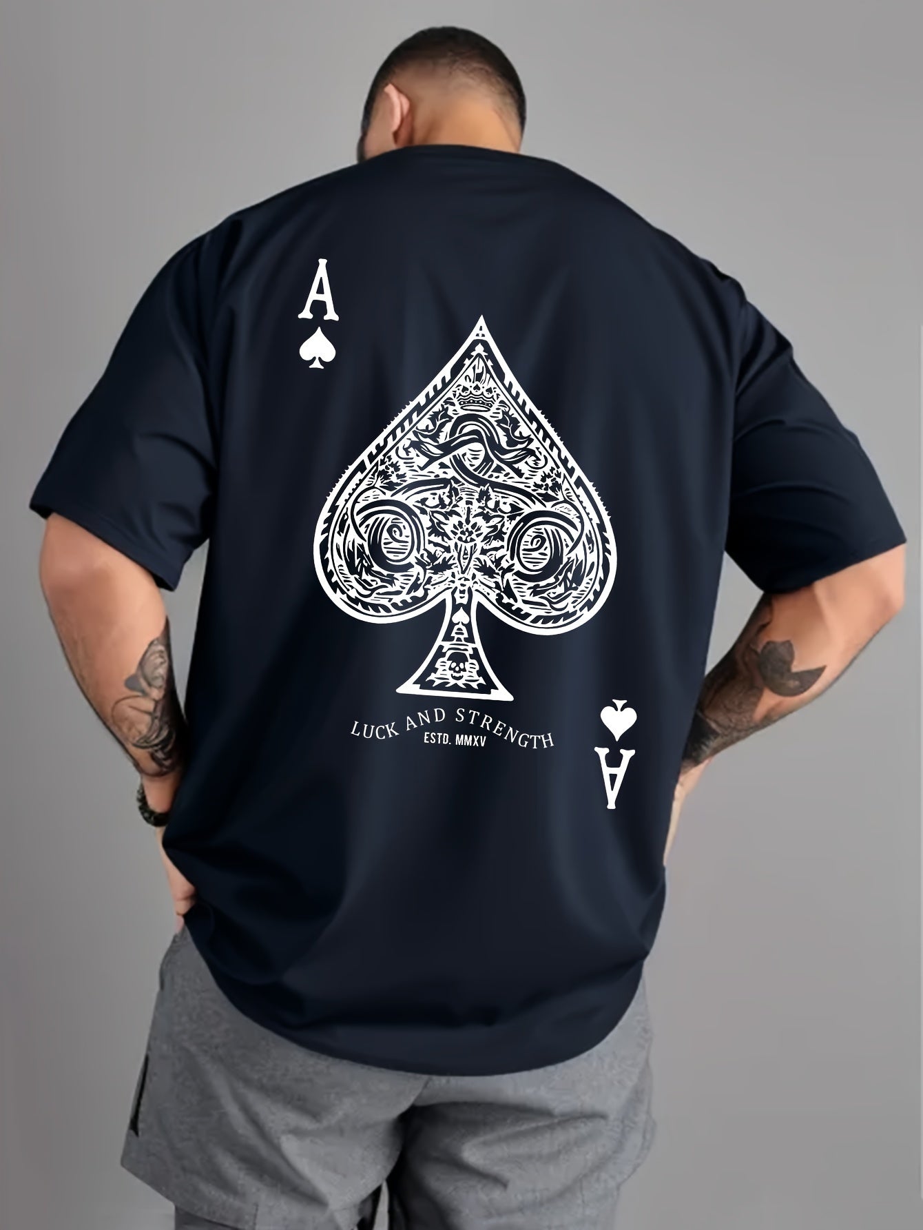 Ace of Spades Poker Herren T-Shirt - Casino Card Print - Saiyan Genetics