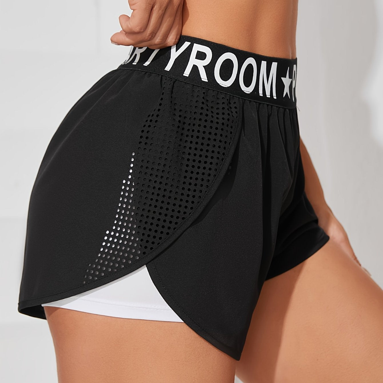 High-Waisted Yoga Shorts Boyshort Cut - Damen Athletic Shorts - Saiyan Genetics