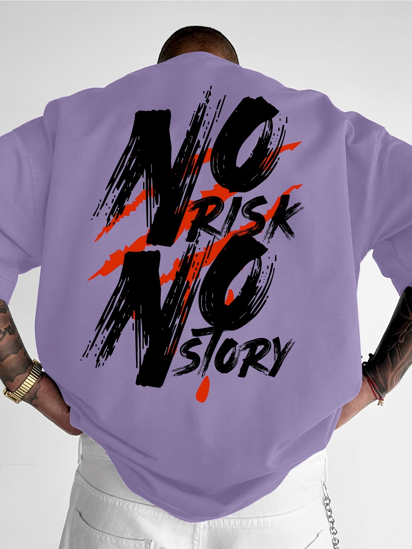 NO RISK NO STORY Men's Streetwear Graphic T-Shirt - Saiyan Genetics