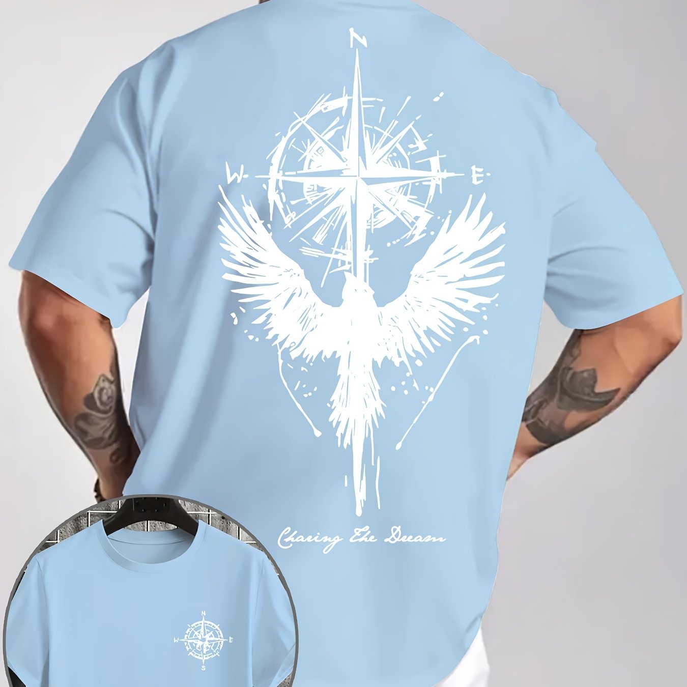 Eagle Compass Herren T-Shirt Plus Size - Adventure Print - Saiyan Genetics