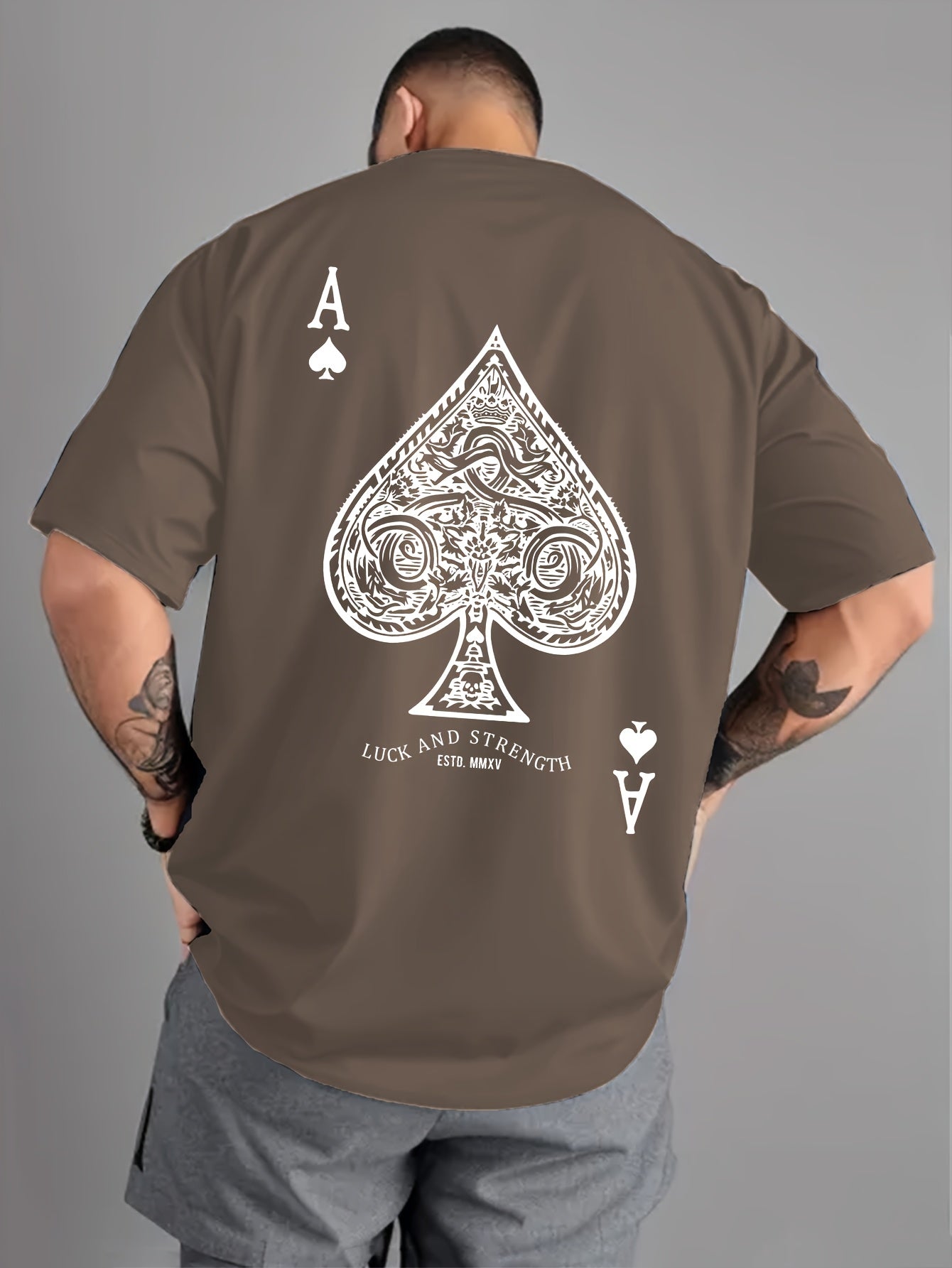 Ace of Spades Poker Herren T-Shirt - Casino Card Print - Saiyan Genetics
