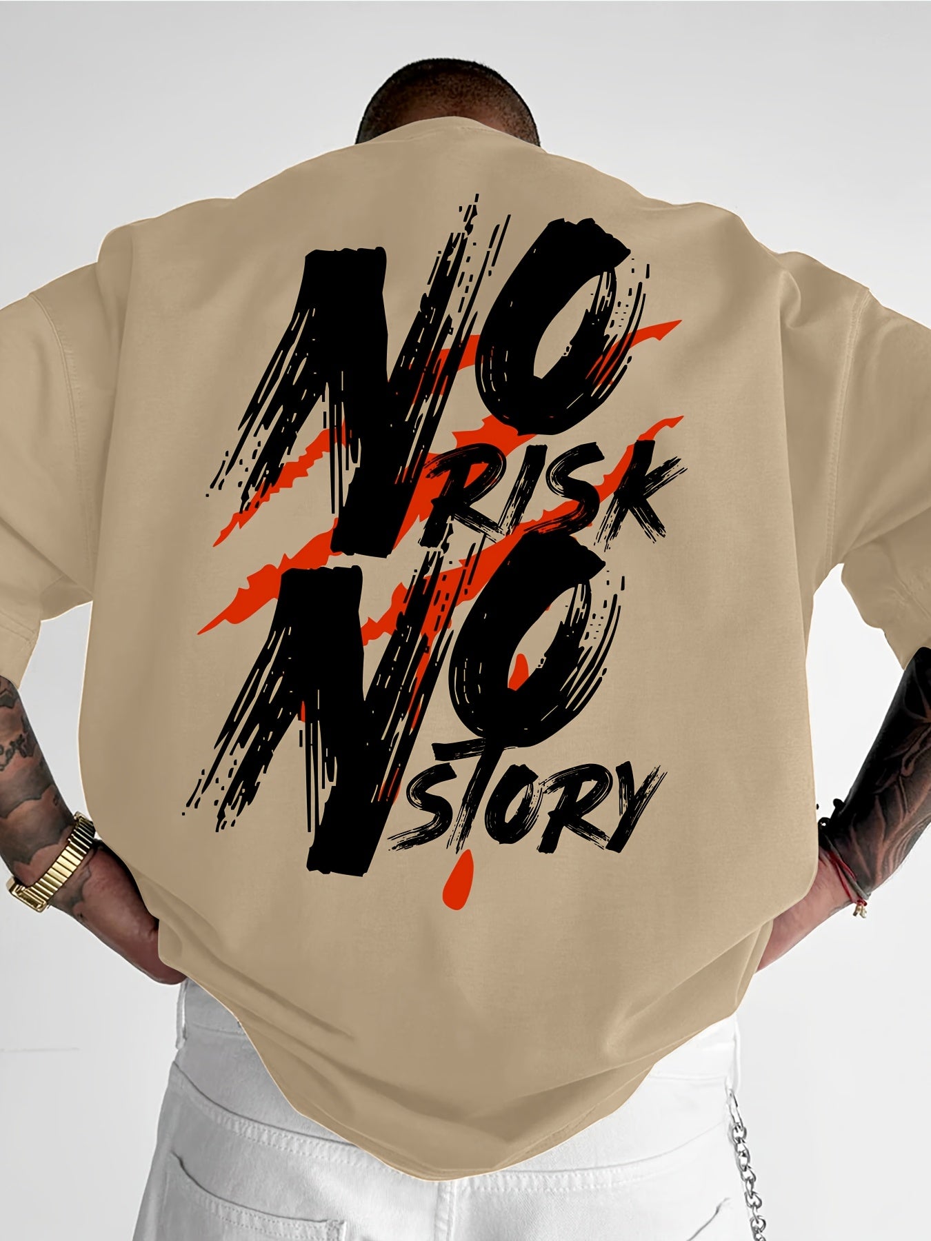 NO RISK NO STORY Men's Streetwear Graphic T-Shirt - Saiyan Genetics