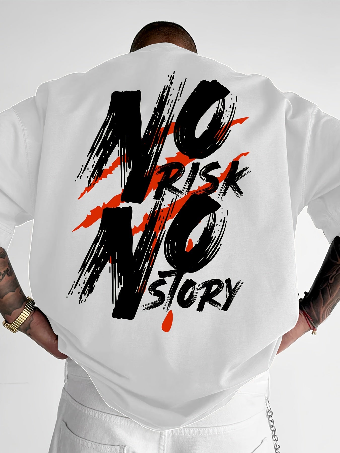 NO RISK NO STORY Men's Streetwear Graphic T-Shirt - Saiyan Genetics