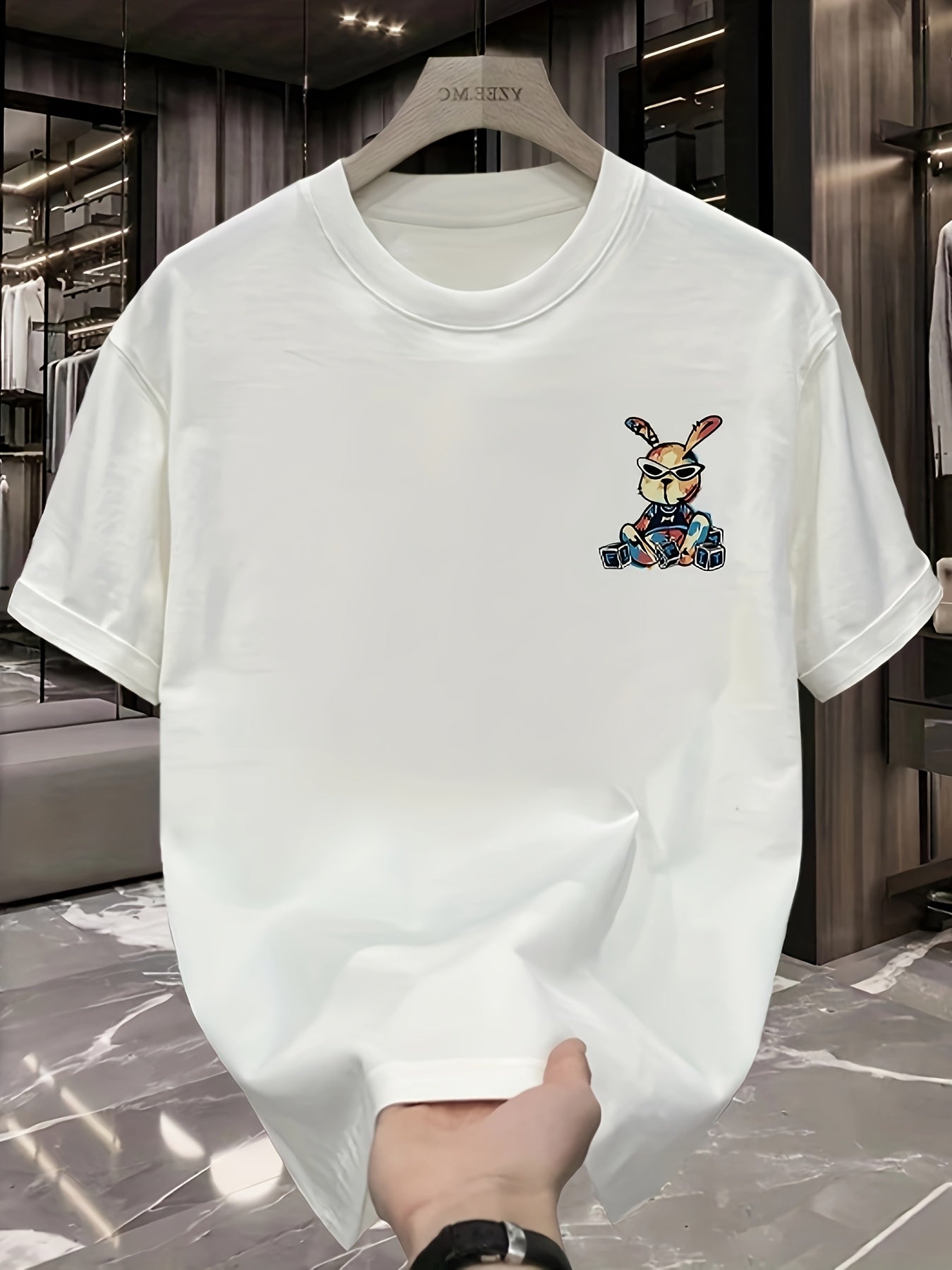 Men's Heavyweight 100% Cotton Oversized T-Shirt with Rabbit & Rave - Saiyan Genetics