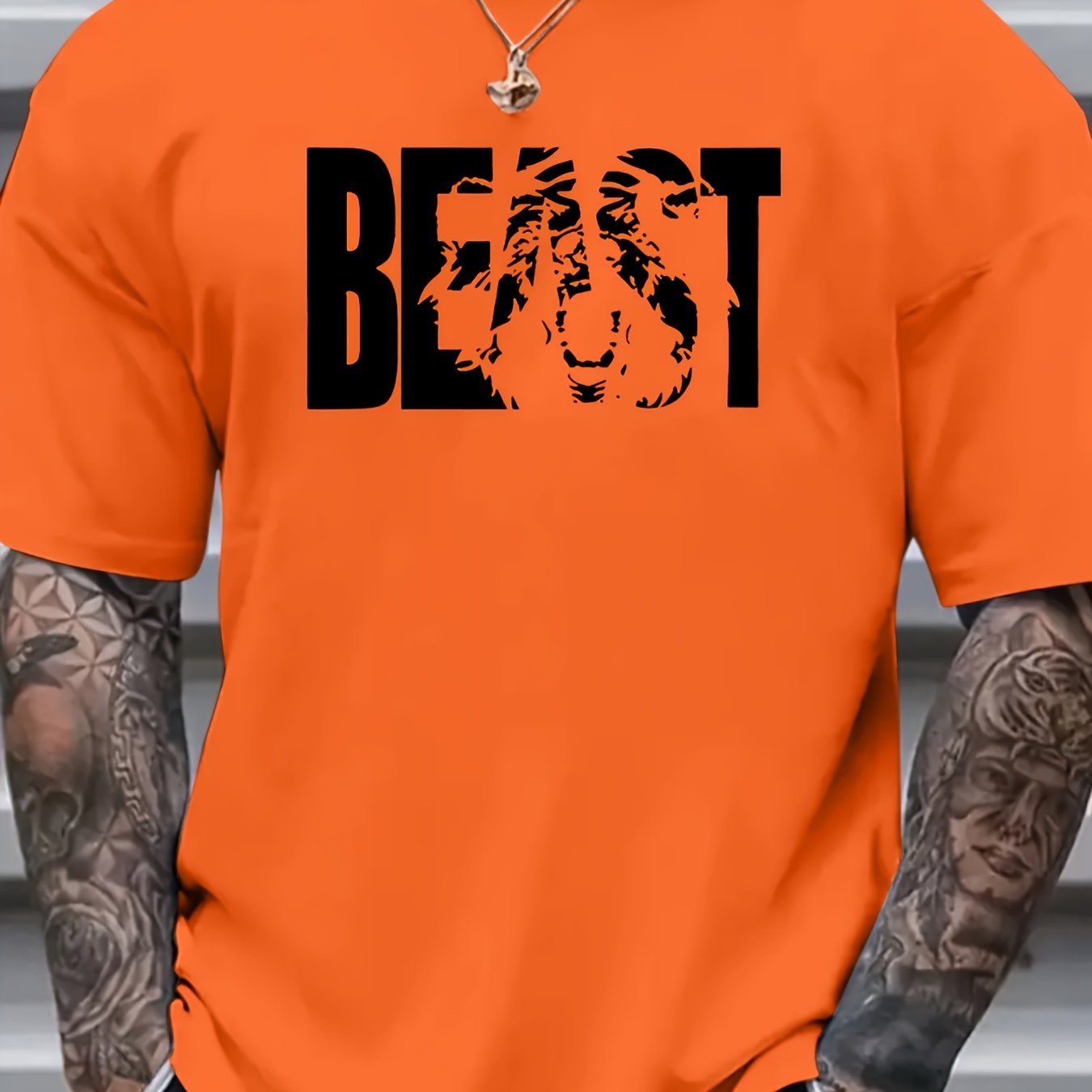 Stylish Plus Size Herren T-Shirt - Unique Print Design - Saiyan Genetics