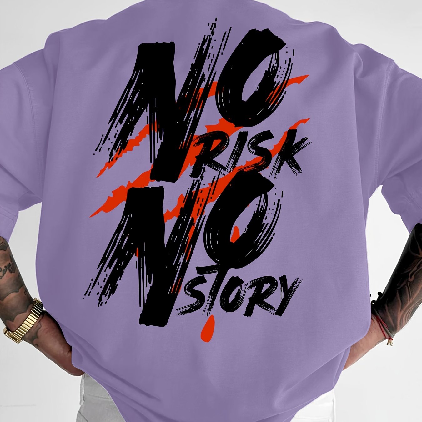 NO RISK NO STORY Men's Streetwear Graphic T-Shirt - Saiyan Genetics