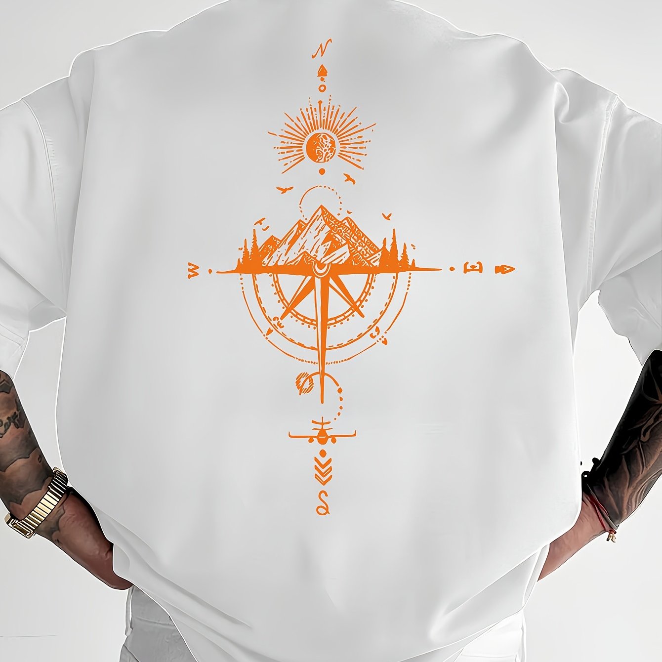 Golden Compass Rose Herren T-Shirt Navy - Mountain Adventure - Saiyan Genetics