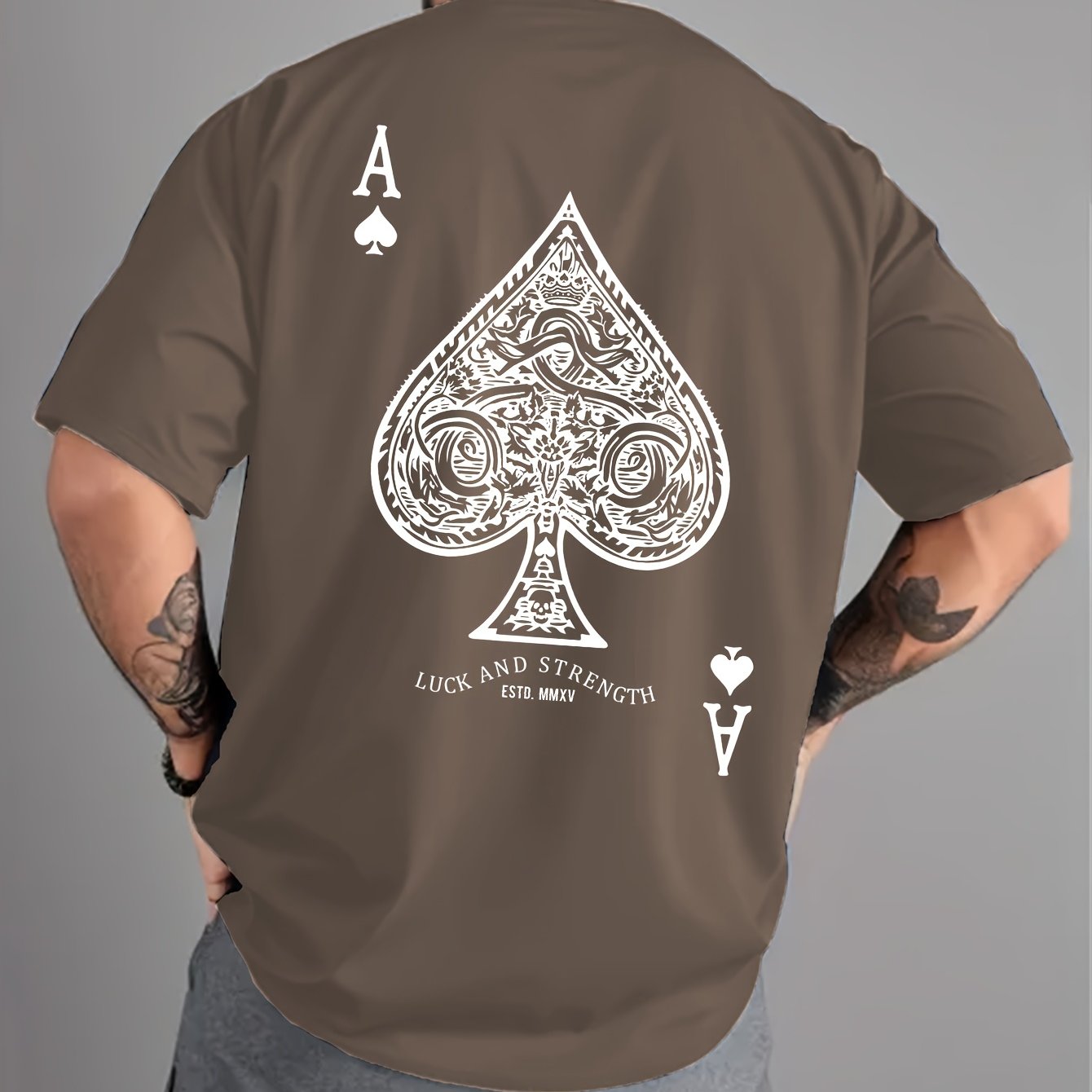 Ace of Spades Poker Herren T-Shirt - Casino Card Print - Saiyan Genetics