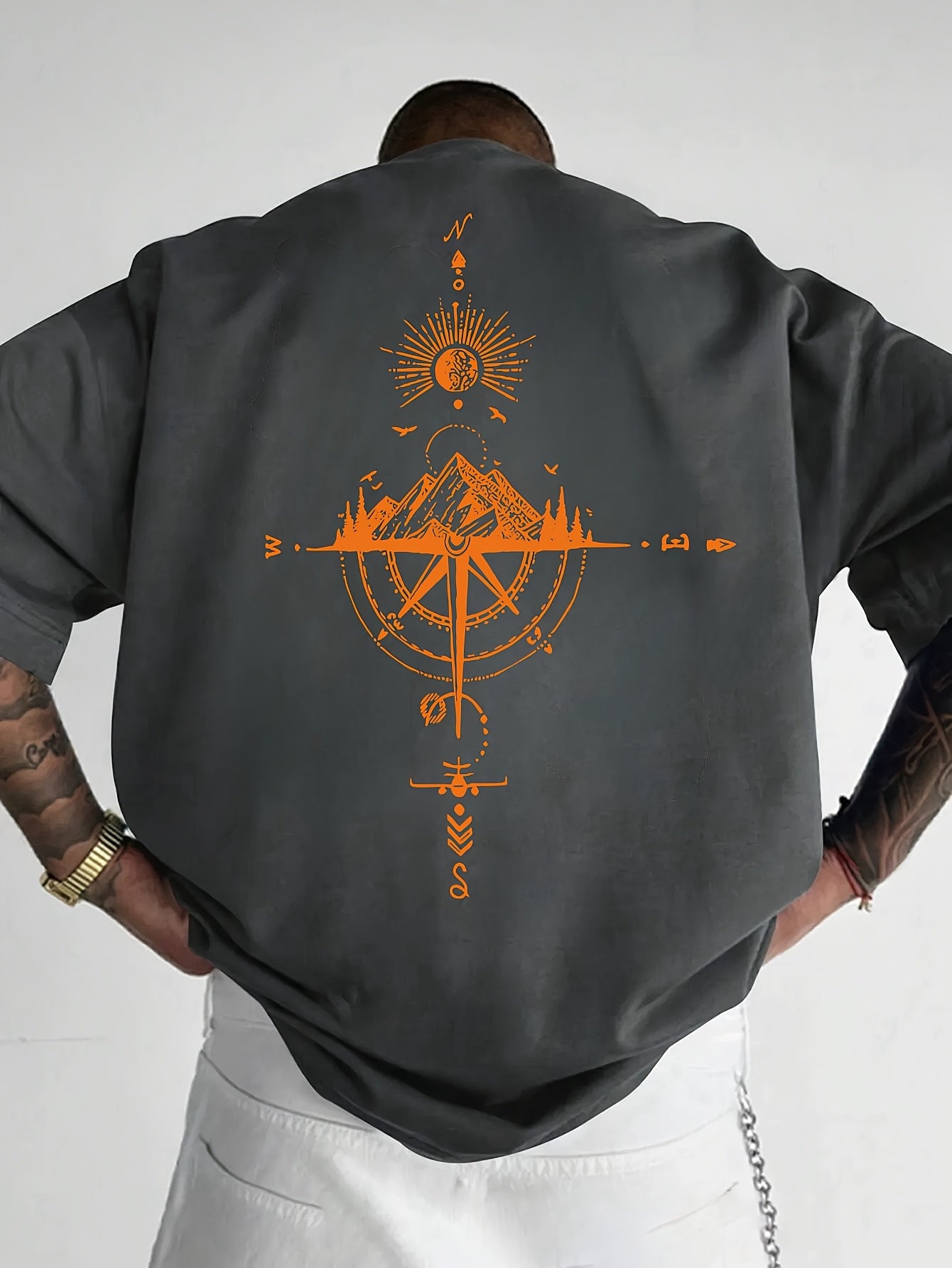 Golden Compass Rose Herren T-Shirt Navy - Mountain Adventure - Saiyan Genetics