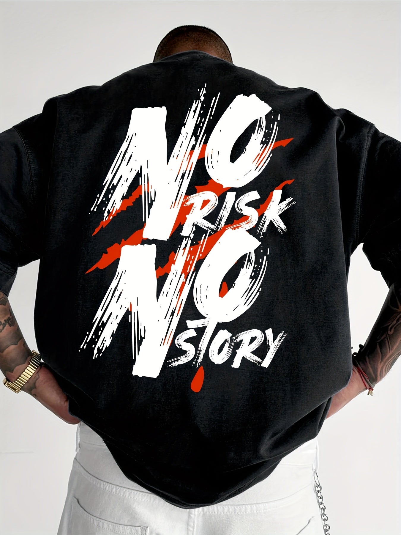 NO RISK NO STORY Men's Streetwear Graphic T-Shirt - Saiyan Genetics