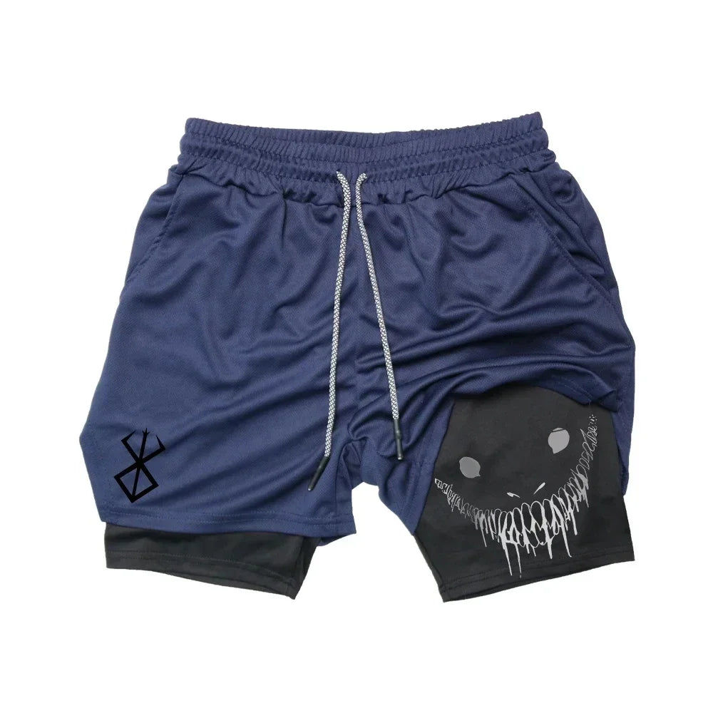 Herren Running Shorts 2-in-1 - Fitness Gym Training Shorts - Saiyan Genetics