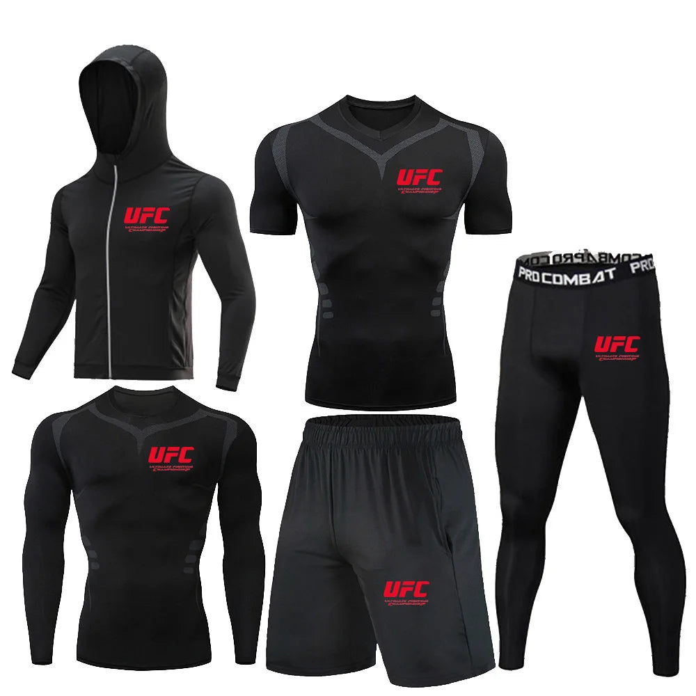 UFC Fighting T-Shirt Set Herren - 5-teiliges Fitness Outfit - Saiyan Genetics