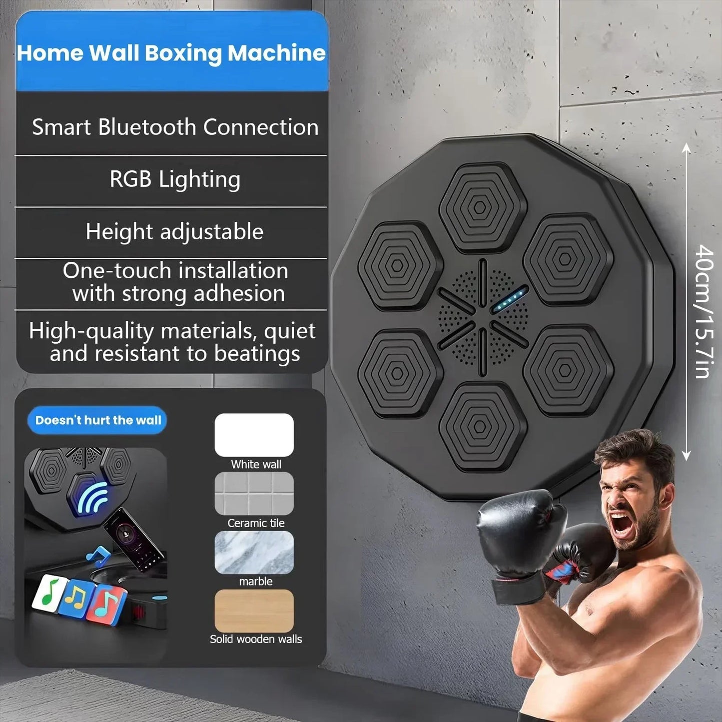 Smart Boxing Machine mit LED Lights - Wandmontage Trainingsgerät - Saiyan Genetics