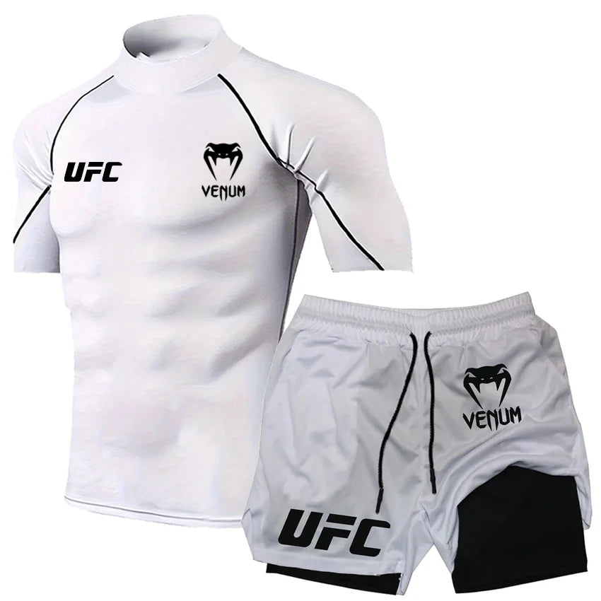 UFC Herren Tight T-Shirt & Shorts Set - 2-teiliges Fighting Outfit - Saiyan Genetics