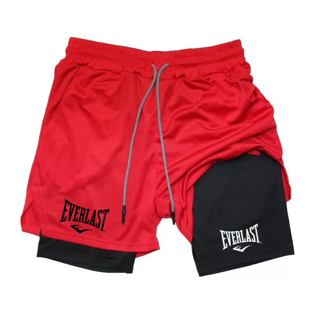 Herren Sport Shorts 2-in-1 - Double Deck Running Beach Shorts - Saiyan Genetics