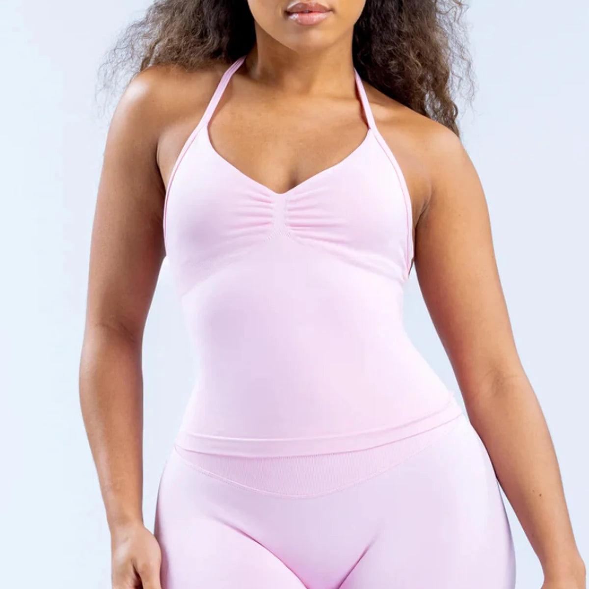 Damen Longline Strappy Top - Halterneck Yoga Fitness Shirt - Saiyan Genetics