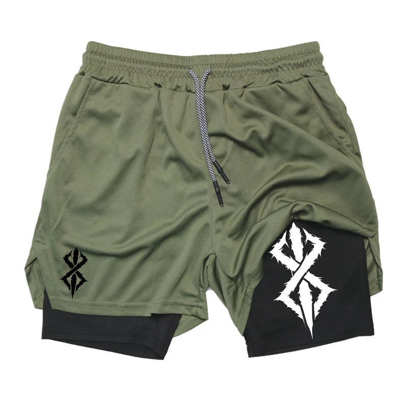 Summer Shorts for Men 2 in 1 Athletic Gym - Saiyan Genetics