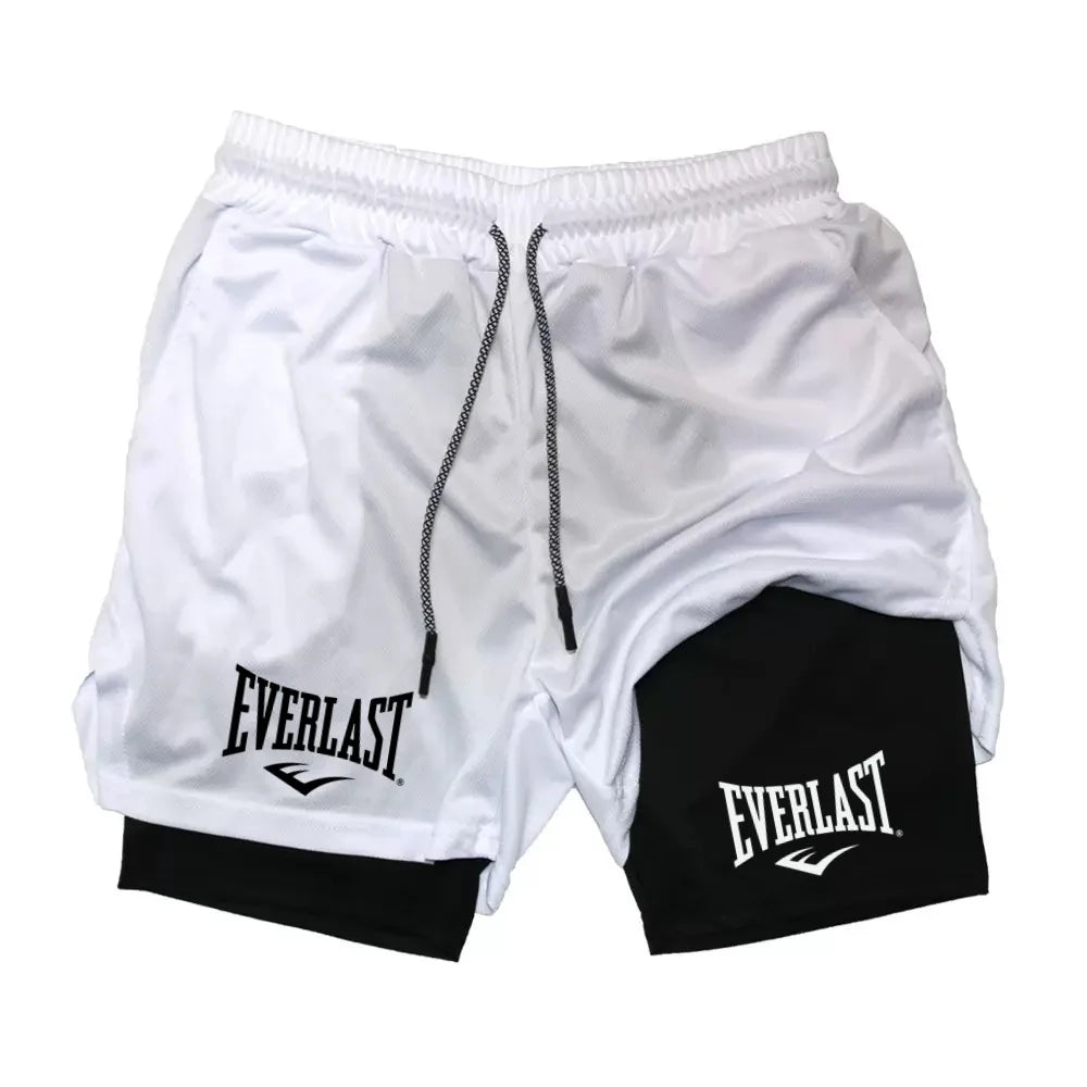 Herren Sport Shorts 2-in-1 - Double Deck Running Beach Shorts - Saiyan Genetics