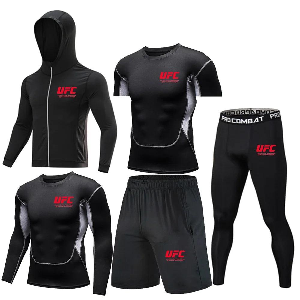 UFC Fighting T-Shirt Set Herren - 5-teiliges Fitness Outfit - Saiyan Genetics