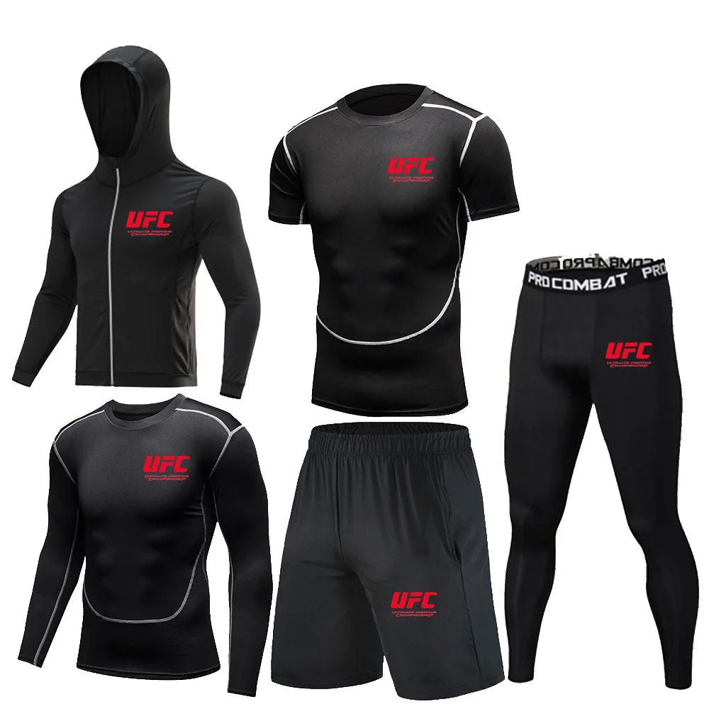 UFC Fighting T-Shirt Set Herren - 5-teiliges Fitness Outfit - Saiyan Genetics