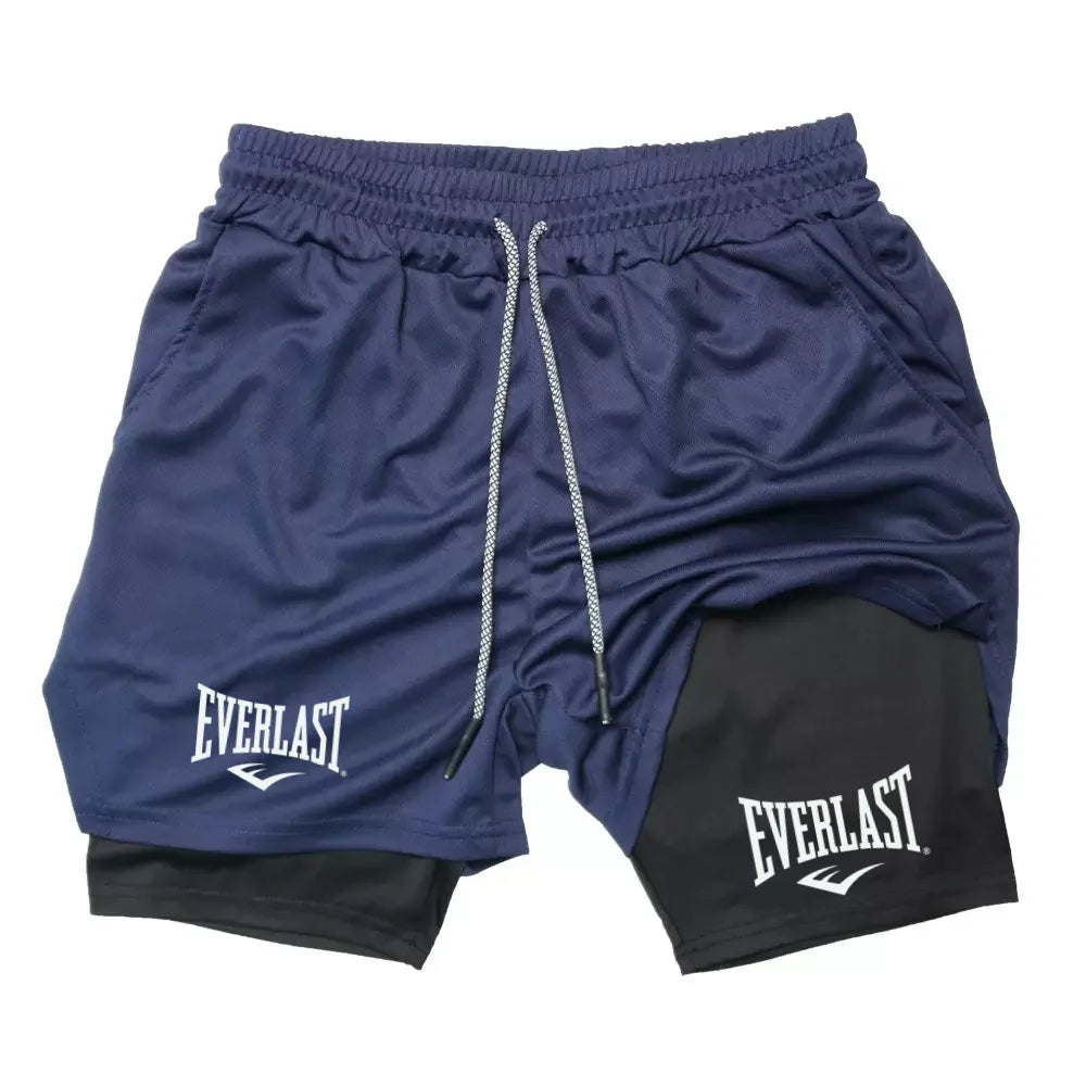 Herren Sport Shorts 2-in-1 - Double Deck Running Beach Shorts - Saiyan Genetics