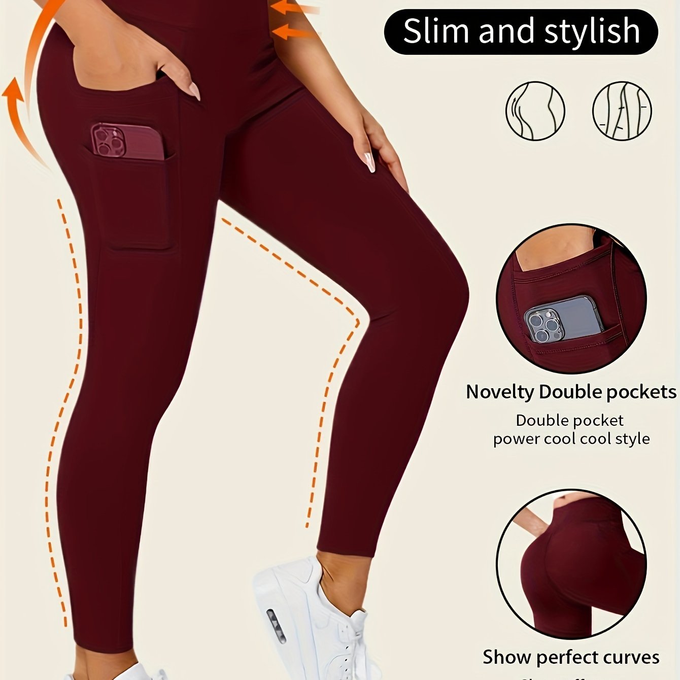 High-Waisted Shaping Leggings mit Doppeltaschen - Bauchweg Leggings - Saiyan Genetics