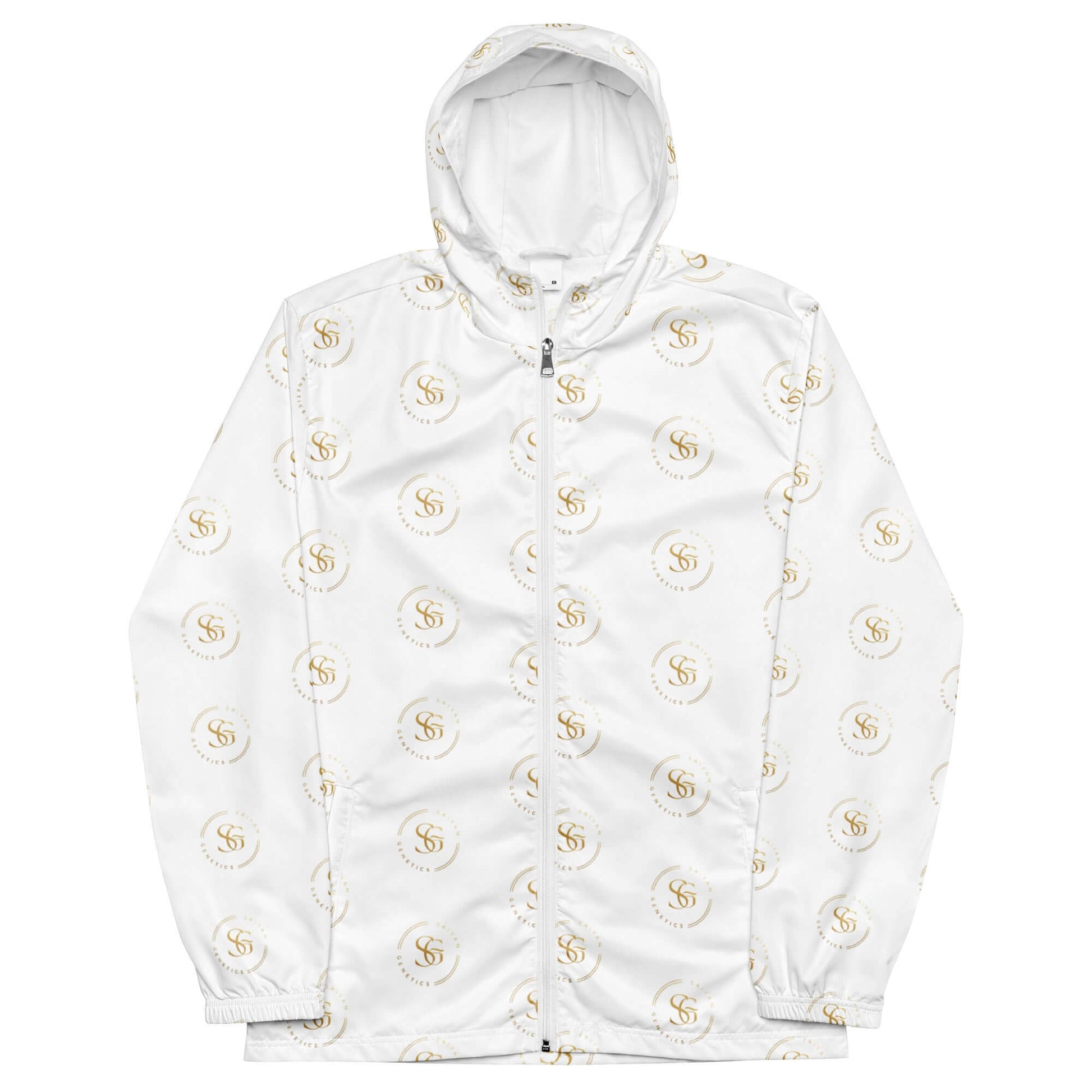 Premium Windbreaker Weiß Herren - Detailansicht vorne - Saiyan Genetics