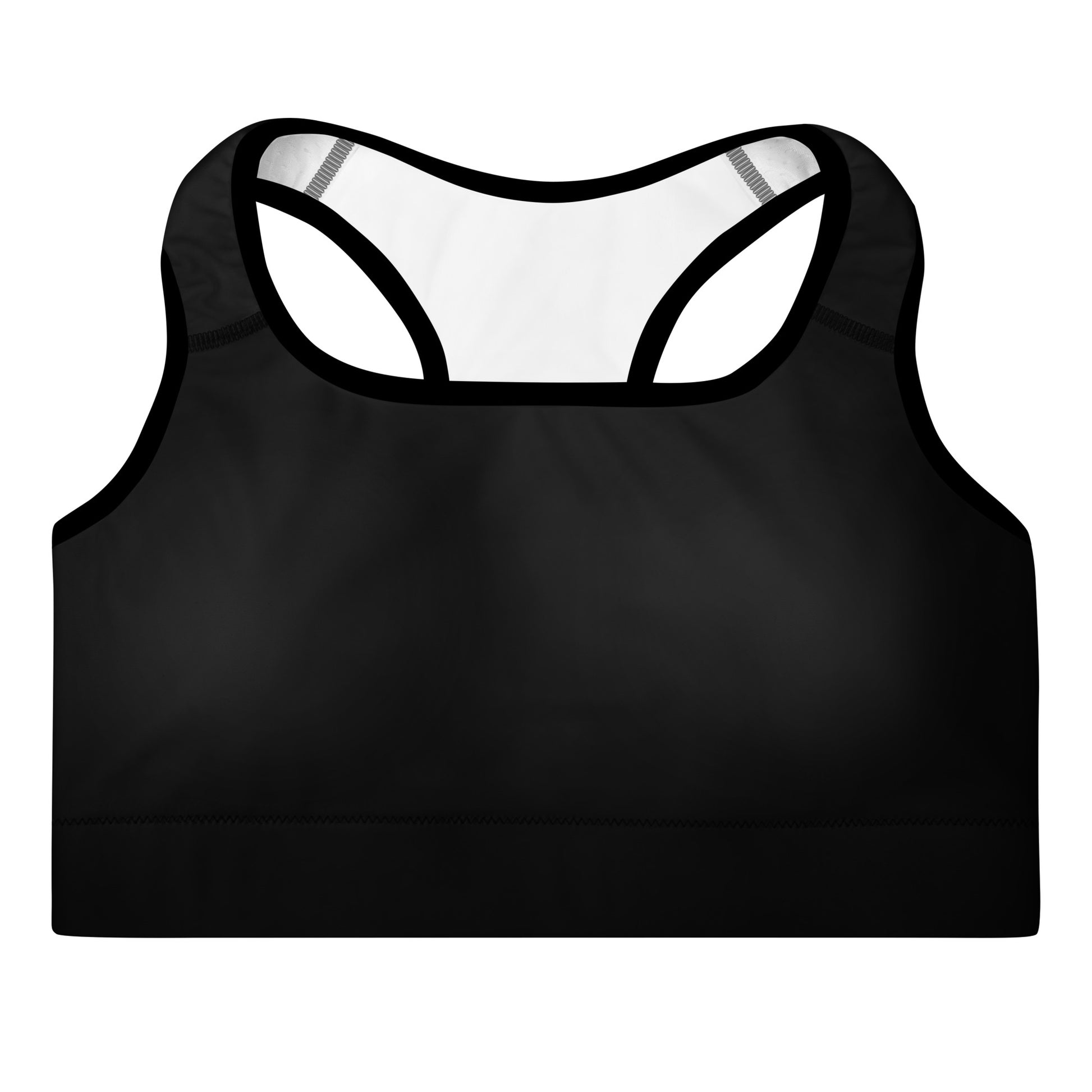 Gepolsterter Sport-BH Damen Schwarz - Vorderansicht - Saiyan Genetics