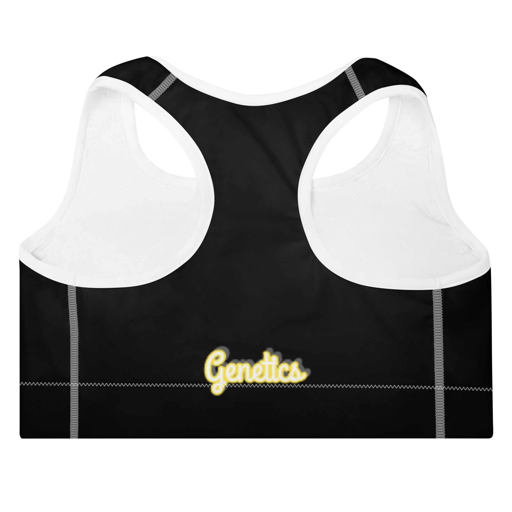 Gepolsterter Sport-BH Weiß - Rückenansicht mit Verschluss - Saiyan Genetics