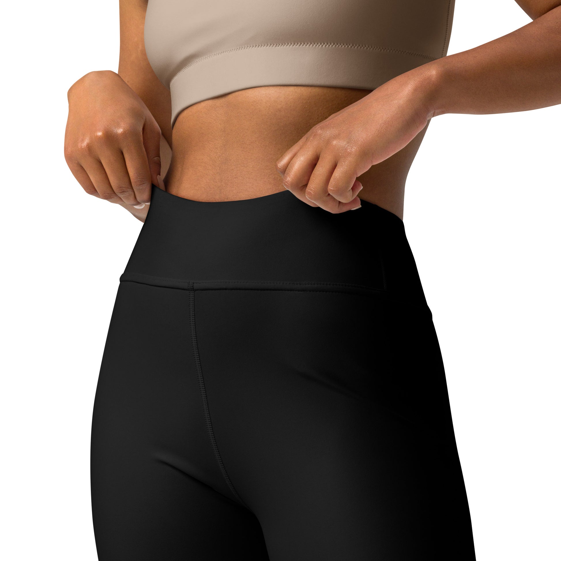 Yoga Leggings Damen Weiß Premium - Vorderansicht Detail - Saiyan Genetics Signature