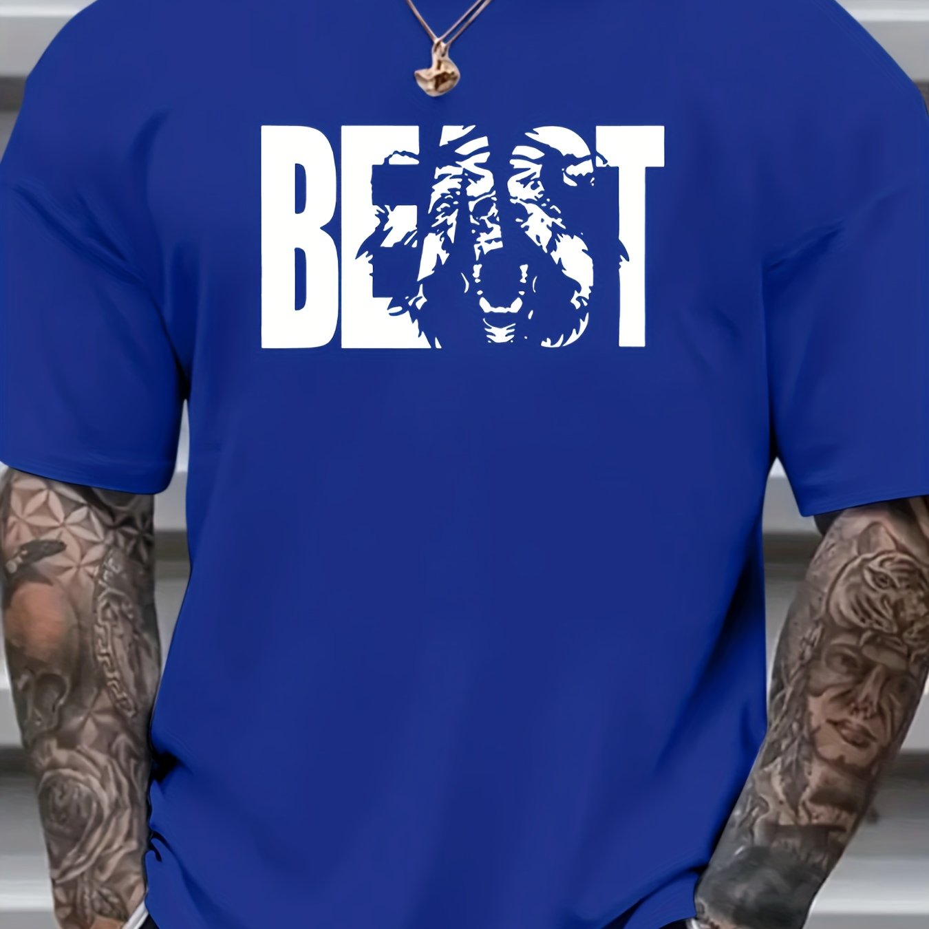 Stylish Plus Size Herren T-Shirt - Unique Print Design - Saiyan Genetics