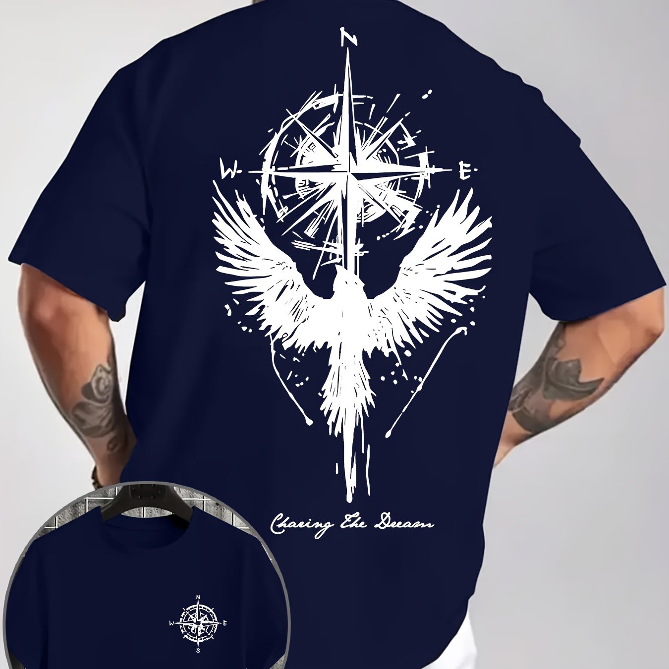 Eagle Compass Herren T-Shirt Plus Size - Adventure Print - Saiyan Genetics