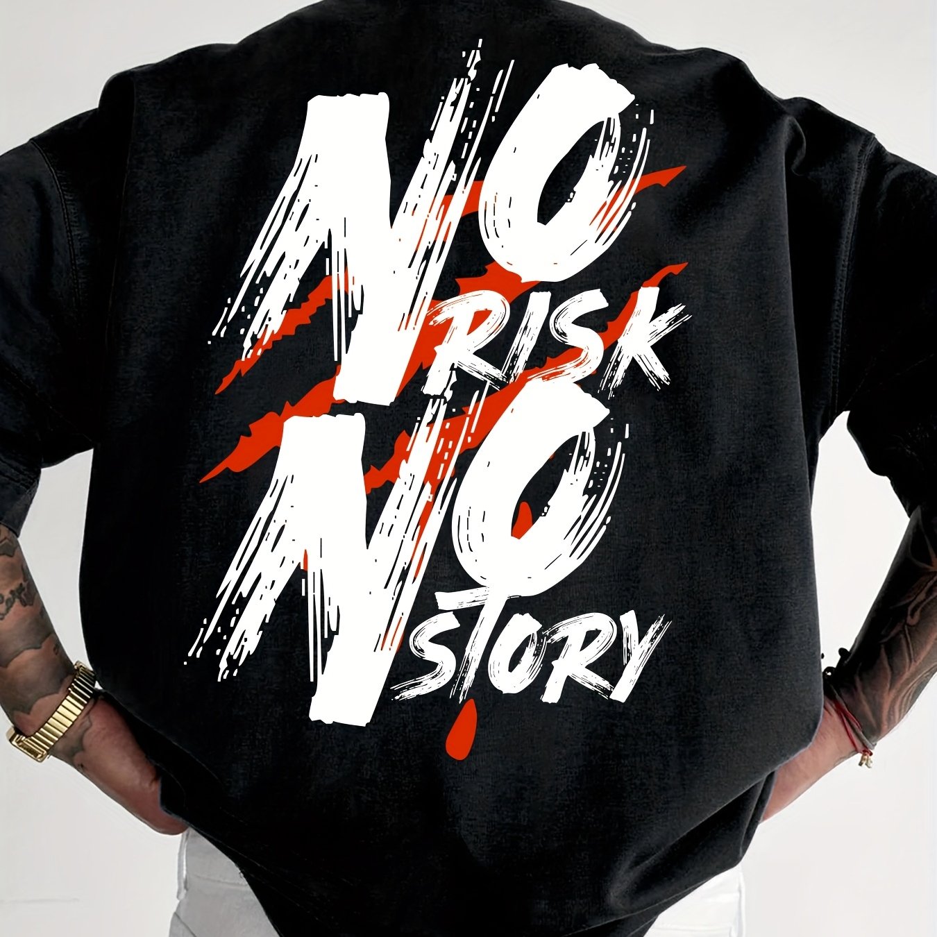 NO RISK NO STORY Men's Streetwear Graphic T-Shirt - Saiyan Genetics