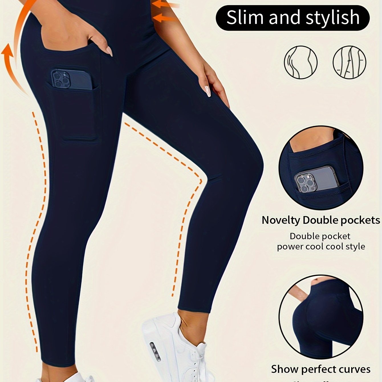 High-Waisted Shaping Leggings mit Doppeltaschen - Bauchweg Leggings - Saiyan Genetics