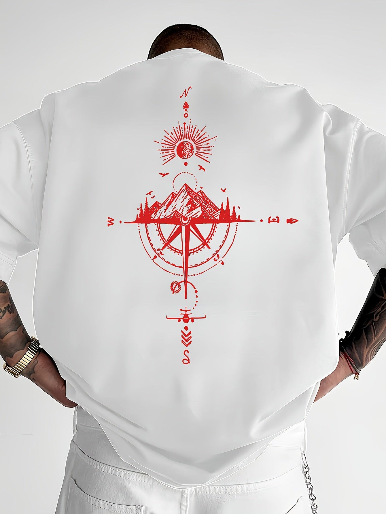 Golden Compass Rose Herren T-Shirt Navy - Mountain Adventure - Saiyan Genetics