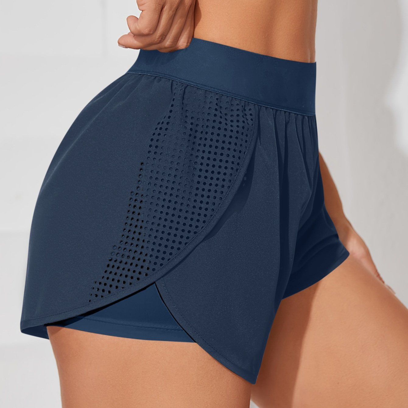 High-Waisted Yoga Shorts Boyshort Cut - Damen Athletic Shorts - Saiyan Genetics