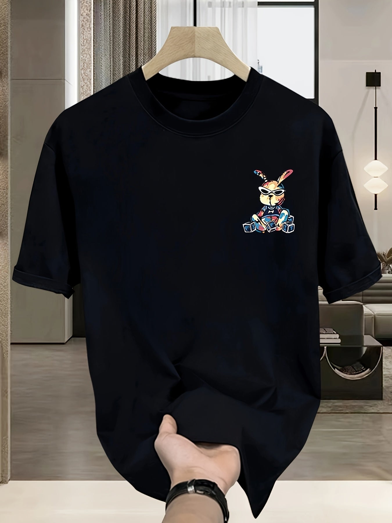 Men's Heavyweight 100% Cotton Oversized T-Shirt with Rabbit & Rave - Saiyan Genetics