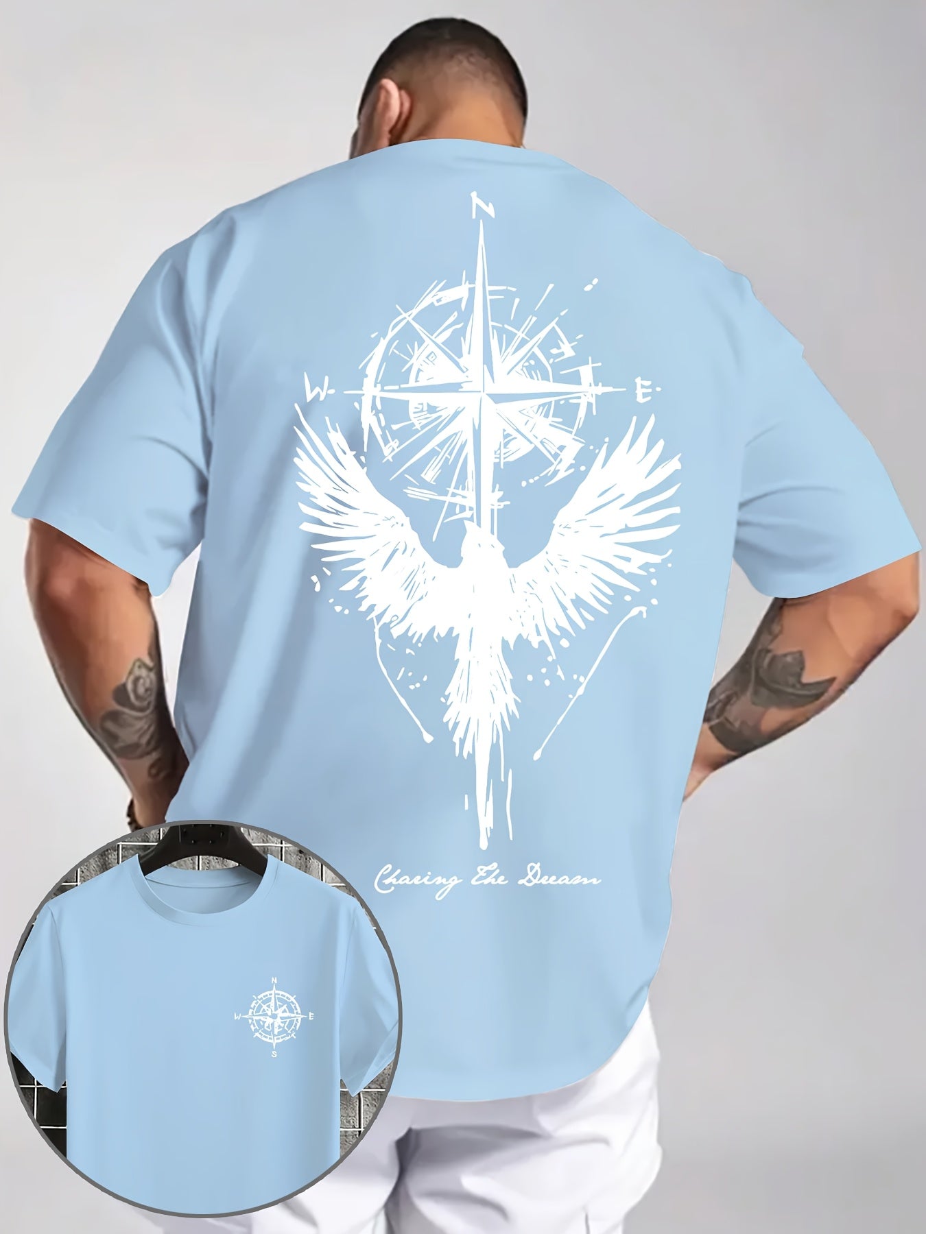 Eagle Compass Herren T-Shirt Plus Size - Adventure Print - Saiyan Genetics