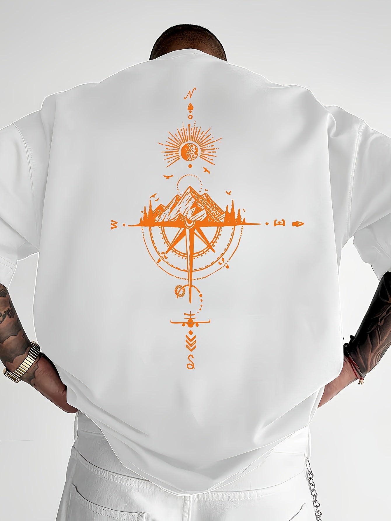 Golden Compass Rose Herren T-Shirt Navy - Mountain Adventure - Saiyan Genetics