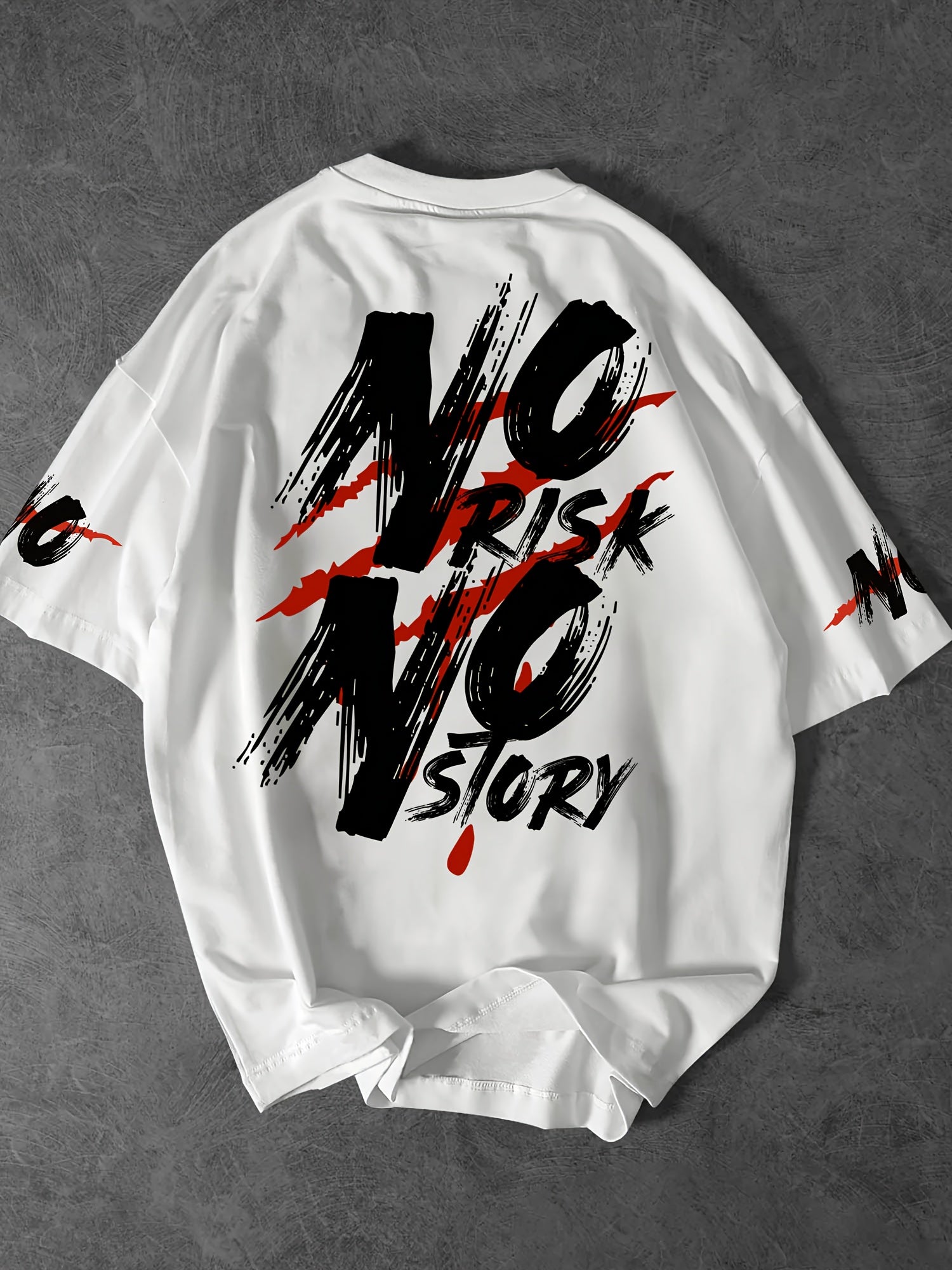 NO RISK NO STORY Men's Streetwear Graphic T-Shirt - Saiyan Genetics