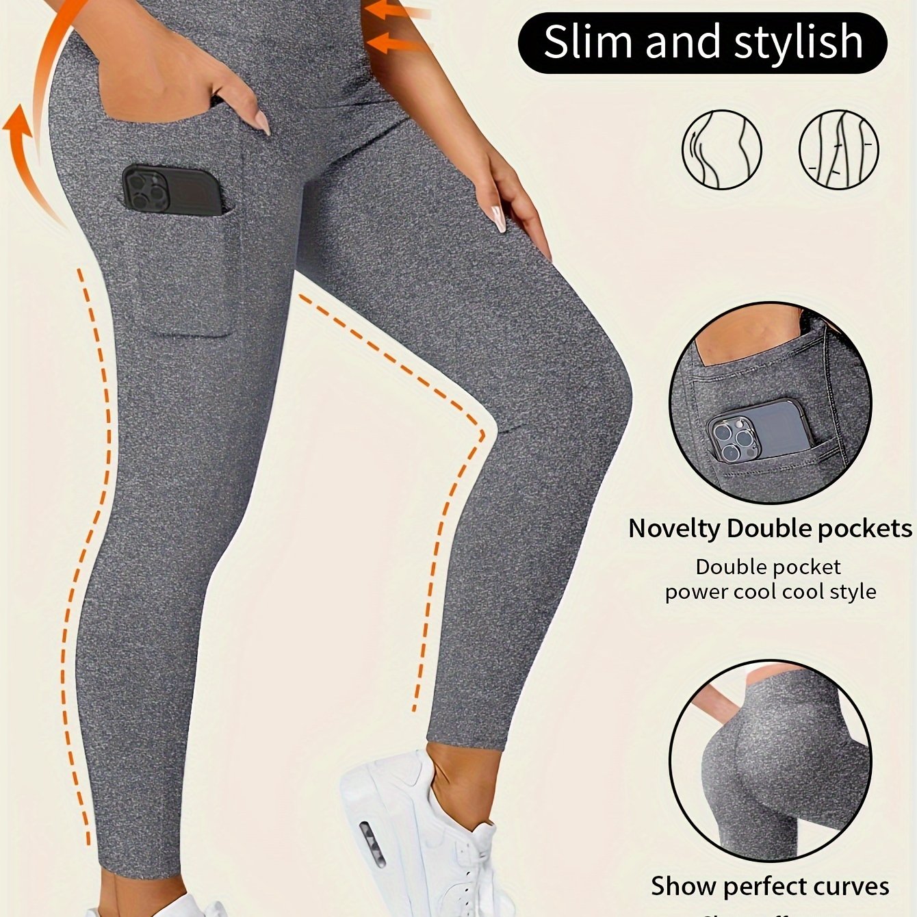 High-Waisted Shaping Leggings mit Doppeltaschen - Bauchweg Leggings - Saiyan Genetics