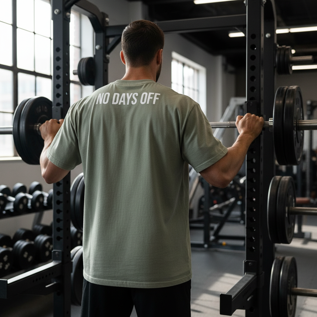 No Days Off Gym Back View Eucalyptus