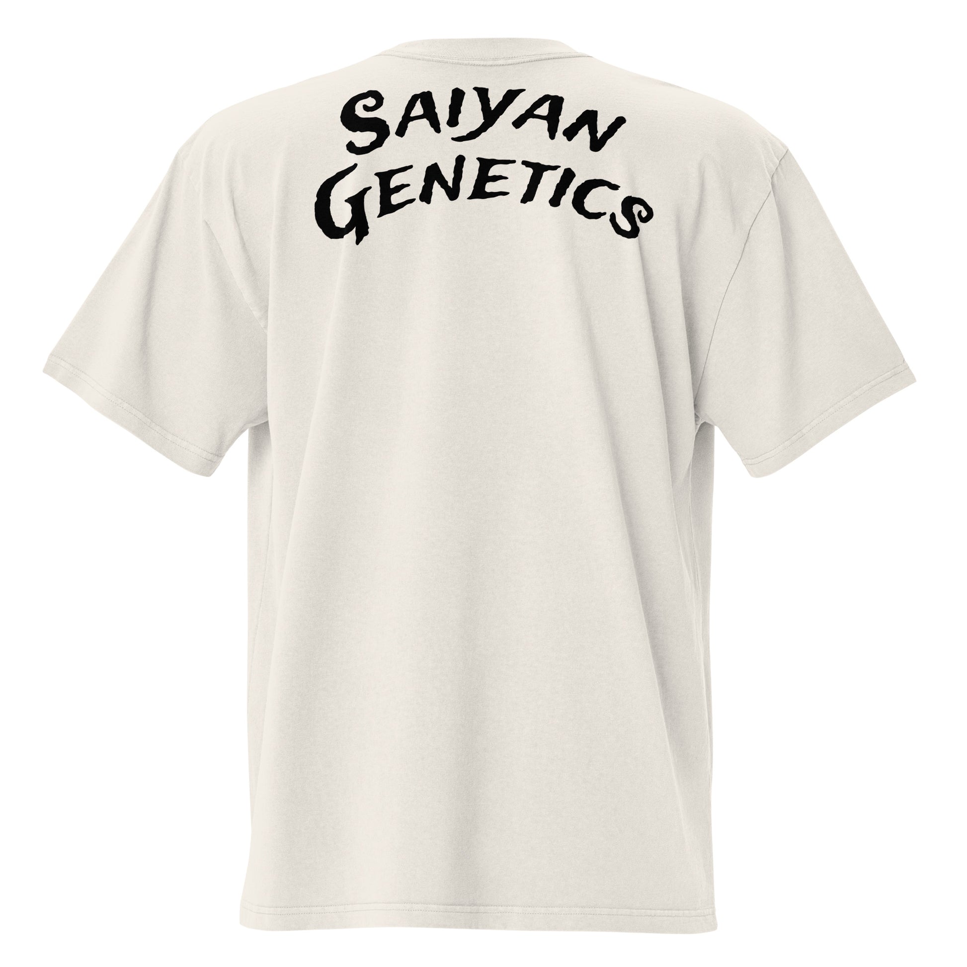 Oversized T-Shirt Stickerei Faded Bone - Rückenansicht Detail - Saiyan Genetics