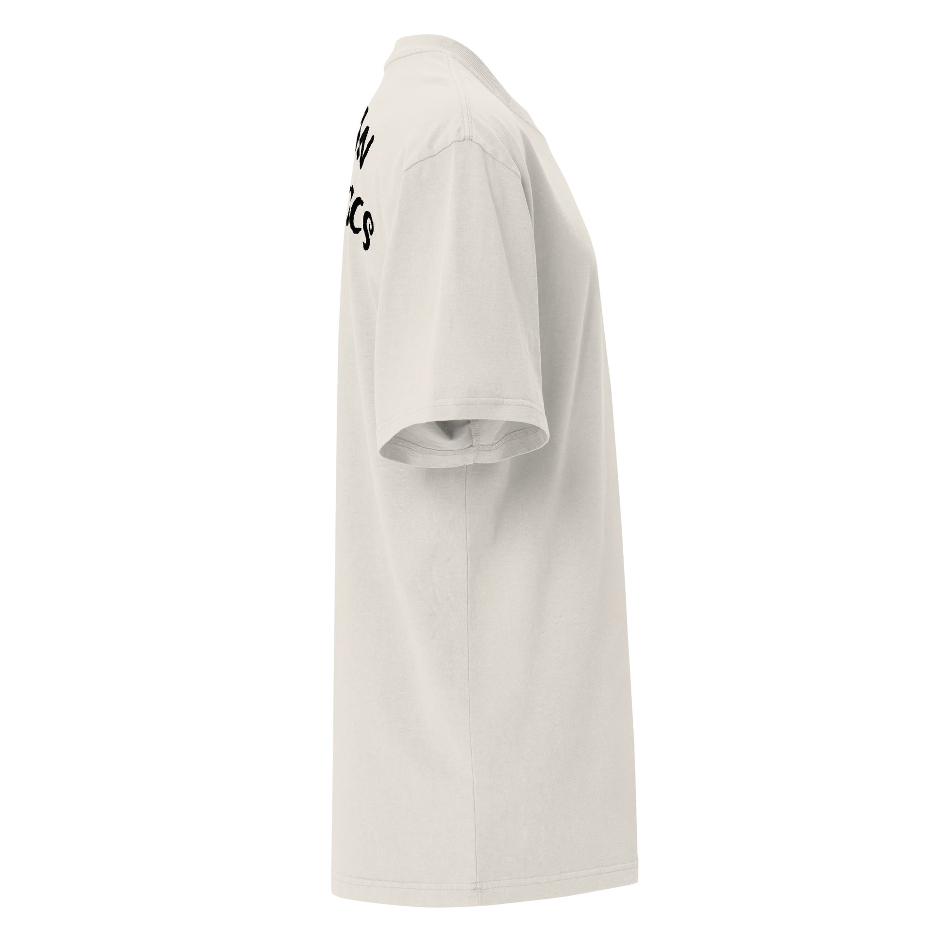 Premium Oversized T-Shirt Stickerei - Seitenansicht rechts Faded Bone - Saiyan Genetics