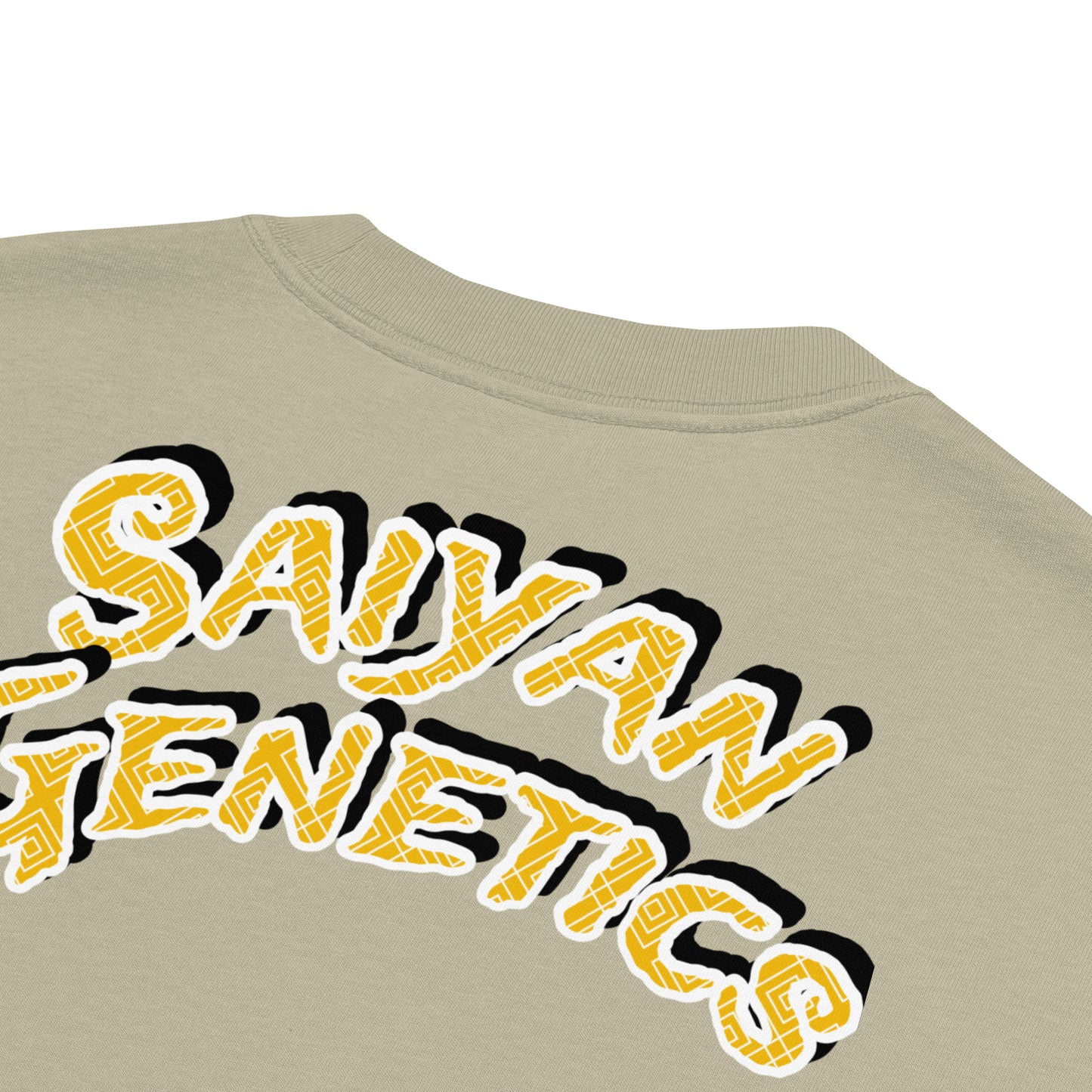 Saiyan Genetics Oversized T-Shirt Faded Eucalyptus - Nahaufnahme Premium Stickerei Detail