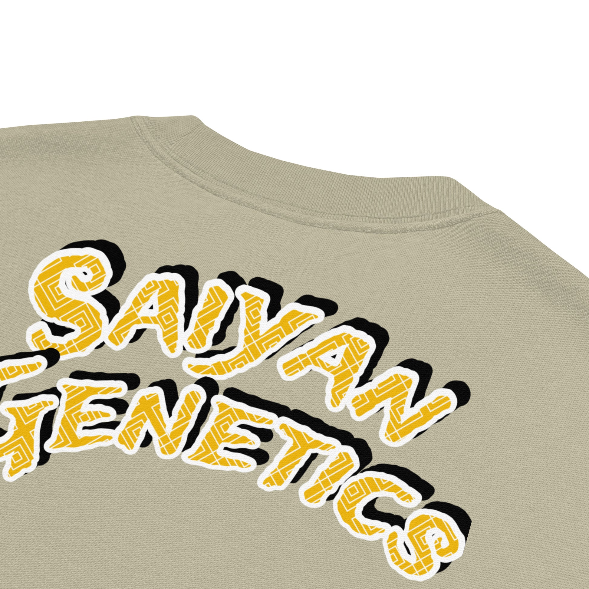 Saiyan Genetics Oversized T-Shirt Faded Eucalyptus - Nahaufnahme Premium Stickerei Detail